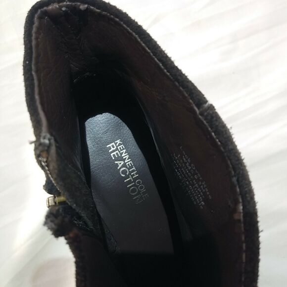 Kenneth Cole Reaction Zip Boot Bootie 6.5 M  Brown Suede “Look Over Here” - Picture 7 of 9